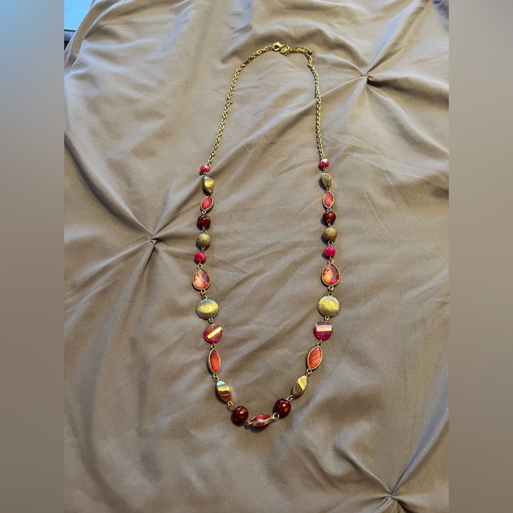Pink and gold necklace